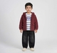 Boys Rust Corduroy Quilted Hooded Jacket