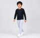 Boys Light Grey Melange Slim Fit Ribbed Joggers