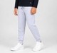 Boys Light Grey Melange Slim Fit Ribbed Joggers