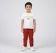 Boys Rust Red Knit Joggers with Front Seam Piping