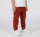 Boys Rust Red Knit Joggers with Front Seam Piping
