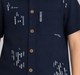 Boys Navy Blue Printed Short Sleeve Resort Shirt