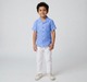 Boys Resort Geometric Seersucker Shirt - Sky Blue