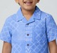Boys Resort Geometric Seersucker Shirt - Sky Blue
