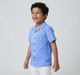 Boys Resort Geometric Seersucker Shirt - Sky Blue