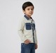 Boys Colorblock Denim & Corduroy Shacket - Cream/Navy
