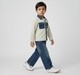 Boys Colorblock Denim & Corduroy Shacket - Cream/Navy