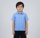 Boys Smart Vertical Stripe Short Sleeve Shirt - Powder Blue