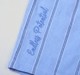 Boys Smart Vertical Stripe Short Sleeve Shirt - Powder Blue