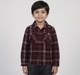 Boys Classic Plaid Long Sleeve Flannel Shacket - Burgundy