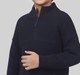 Boys Navy Blue Half-Zip Ribbed High Neck Sweater