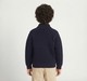 Boys Navy Blue Half-Zip Ribbed High Neck Sweater