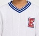 Boys Cable Knit Varsity V-Neck Sweater