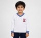 Boys Cable Knit Varsity V-Neck Sweater