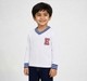 Boys Cable Knit Varsity V-Neck Sweater