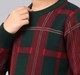 Boys Green & Red Plaid Pattern Round Neck Knit Sweater
