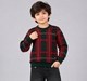 Boys Green & Red Plaid Pattern Round Neck Knit Sweater