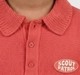 Boys Coral Red Knit Polo Neck Pullover