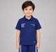 Boys Royal Blue Typography Printed Polo T-Shirt