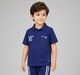 Boys Royal Blue Typography Printed Polo T-Shirt