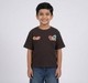 Boys Dark Brown Waffle Knit Graphic T-Shirt