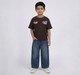 Boys Dark Brown Waffle Knit Graphic T-Shirt