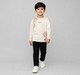 Boys Beige Geometric Printed Round Neck Short Sleeve T-Shirt