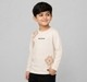 Boys Beige Geometric Printed Round Neck Short Sleeve T-Shirt
