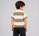 Boys Beige & Cream Broad Striped Short Sleeve Knit Polo T-Shirt