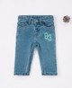 Boys’ Printed Cotton-Blend Jeans - Light Blue