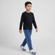 Boys Regular Fit Blue Denim Jeans with Side Stripe Details