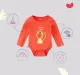 Infant Boys Printed 100% Cotton Bodysuit - Orange