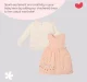Infant Girls Checkered 100% Cotton Dress With Tshirt- Orange