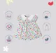 Infant Girls Printed 100% Cotton Dress With Bloomer - Multicoloured