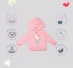 Infant Girls Printed 100% Cotton Hooded Sweatshirt - Pink