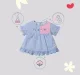 Infant Girls' Gingham Printed 100% Cotton Top - Blue