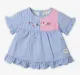 Infant Girls' Gingham Printed 100% Cotton Top - Blue