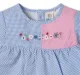 Infant Girls' Gingham Printed 100% Cotton Top - Blue
