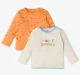 Infant Unisex Printed Organic Cotton T-Shirt  - Multicolour (Pack of 2)