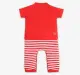 Infants Boys Romper With Mitten, Bootie & Cap - Red