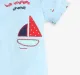 Infants Boys Romper Set With Mittens, Booties & Cap - Blue