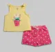 Infant Girls Applique printed Co-Ord Set - Yellow & Pink