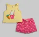 Infant Girls Applique printed Co-Ord Set - Yellow & Pink