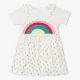 Infant Girls Printed Pinafore Dress With Tshirt & Bloomers- White