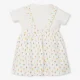 Infant Girls Printed Pinafore Dress With Tshirt & Bloomers- White
