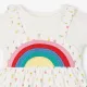 Infant Girls Printed Pinafore Dress With Tshirt & Bloomers- White