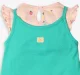 Infants Girls Applique Romper With Tshirt - Green & Peach