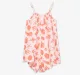 Infant Girls Flared Printed Romper - Orange