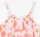 Infant Girls Flared Printed Romper - Orange
