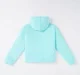 Girls Solid Kangaroo Pocket Hoodie With Zipper